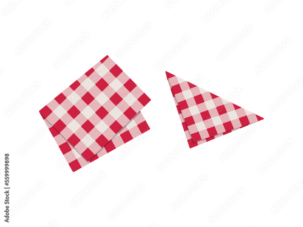The checkered tablecloth. Decorative cotton napkin vector. The checkered tablecloth. Decorative cotton napkin vector.