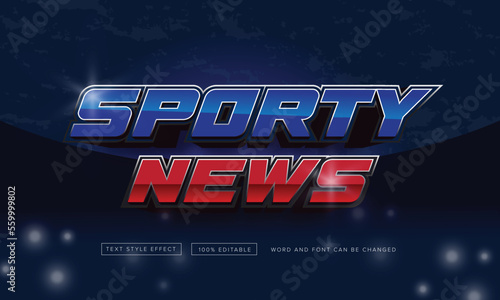 Headline sporty news text effect