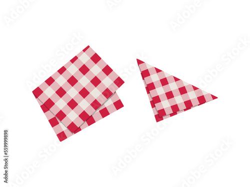 The checkered tablecloth. Decorative cotton napkin vector. photo