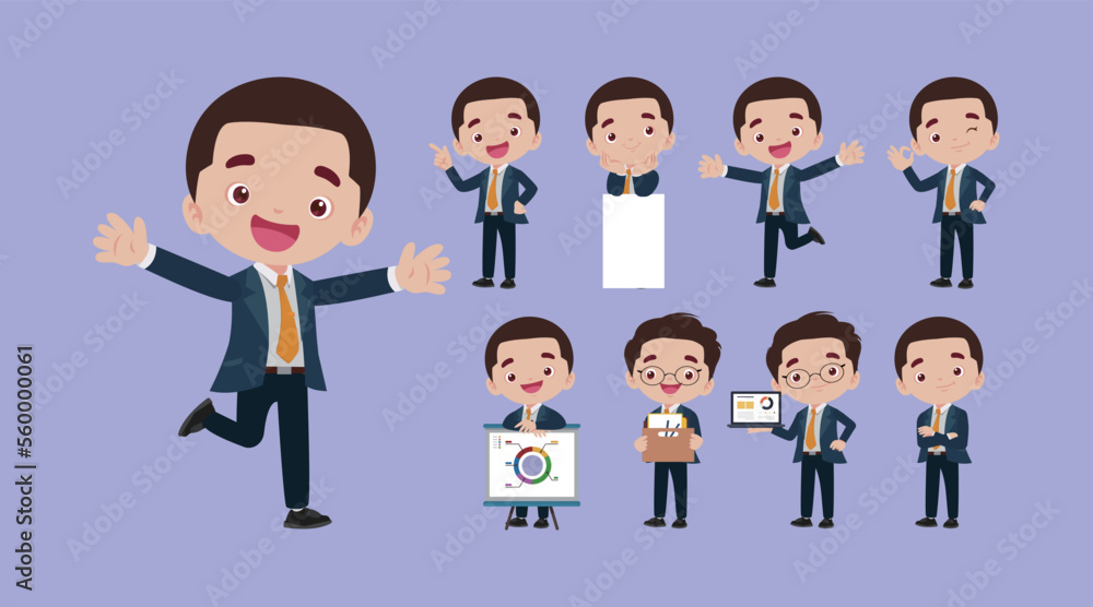 Office worker with different poses Office worker with different poses