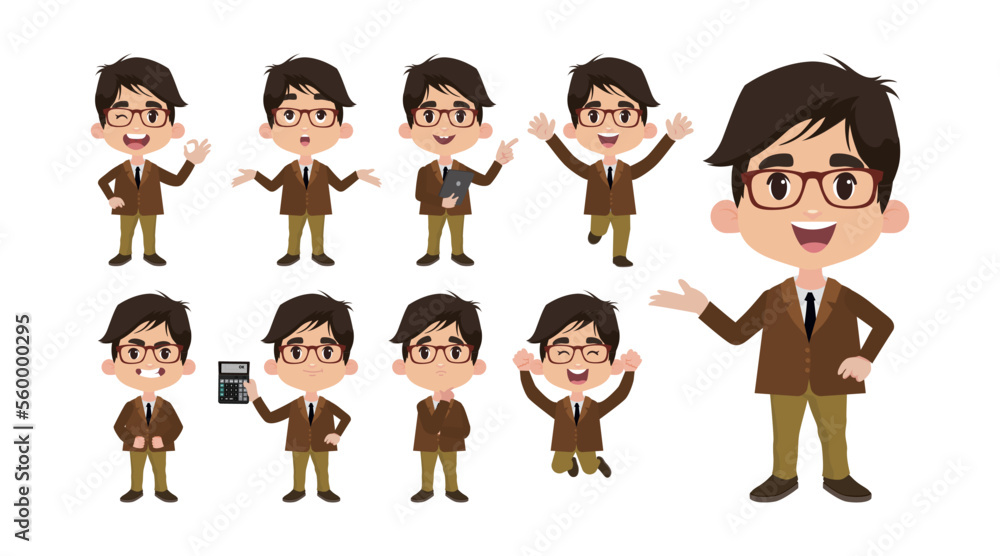 Office worker with different poses Office worker with different poses
