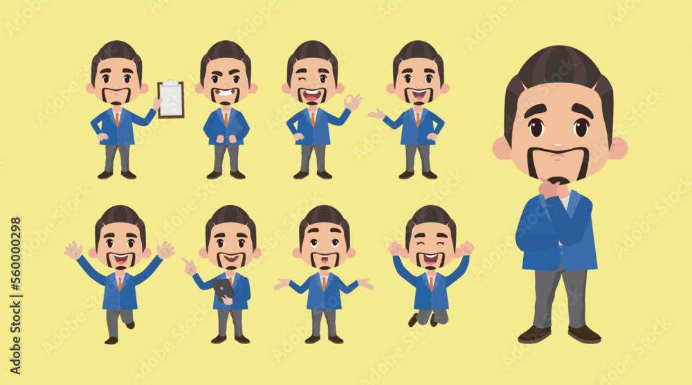 Office worker with different poses Office worker with different poses