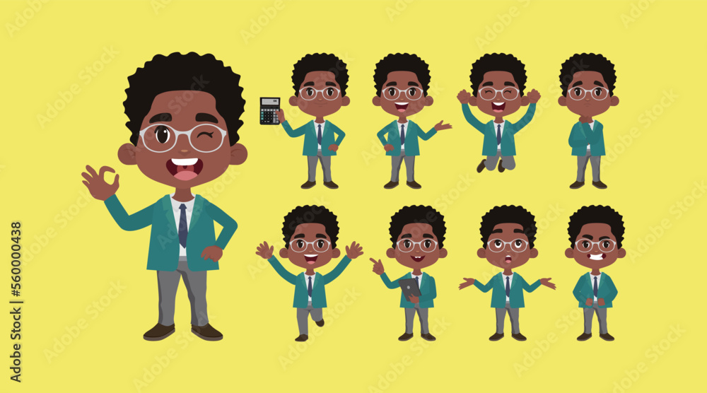 Office worker with different poses Office worker with different poses