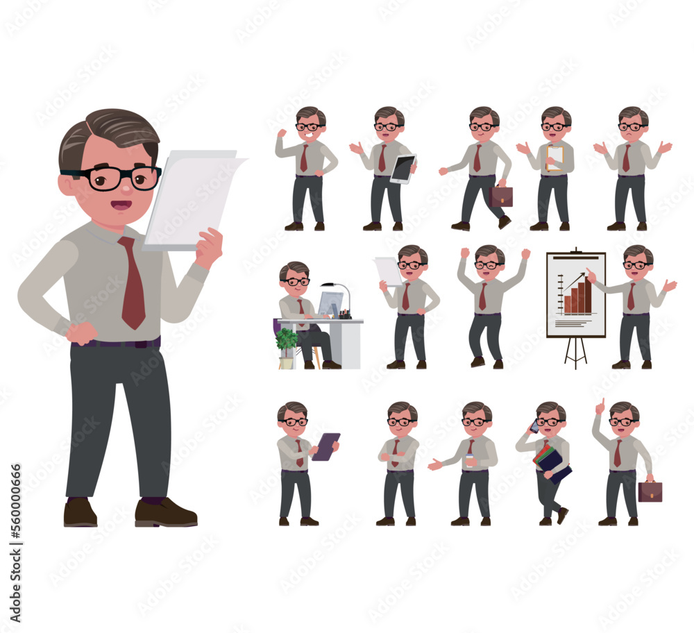 Office worker with different poses Office worker with different poses
