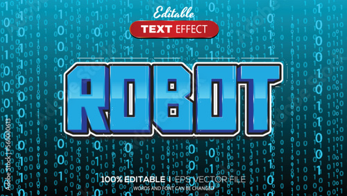 3D editable text effect robot theme