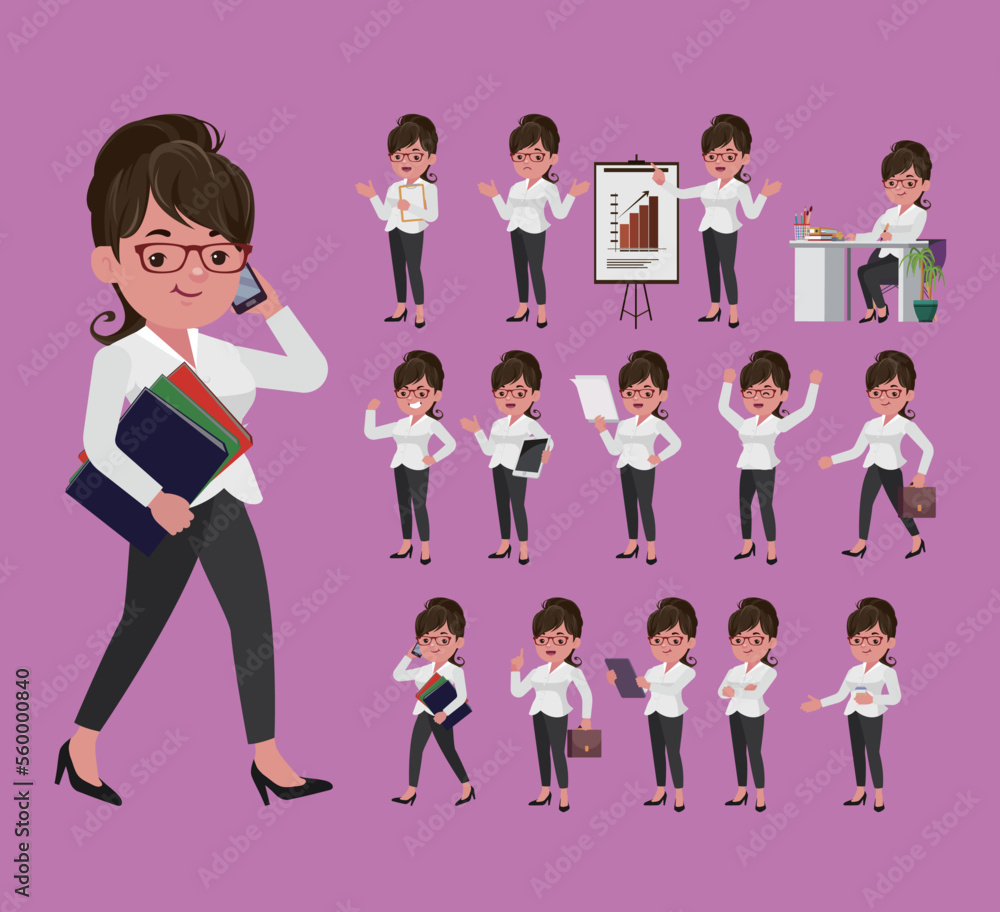 Office worker with different poses Office worker with different poses