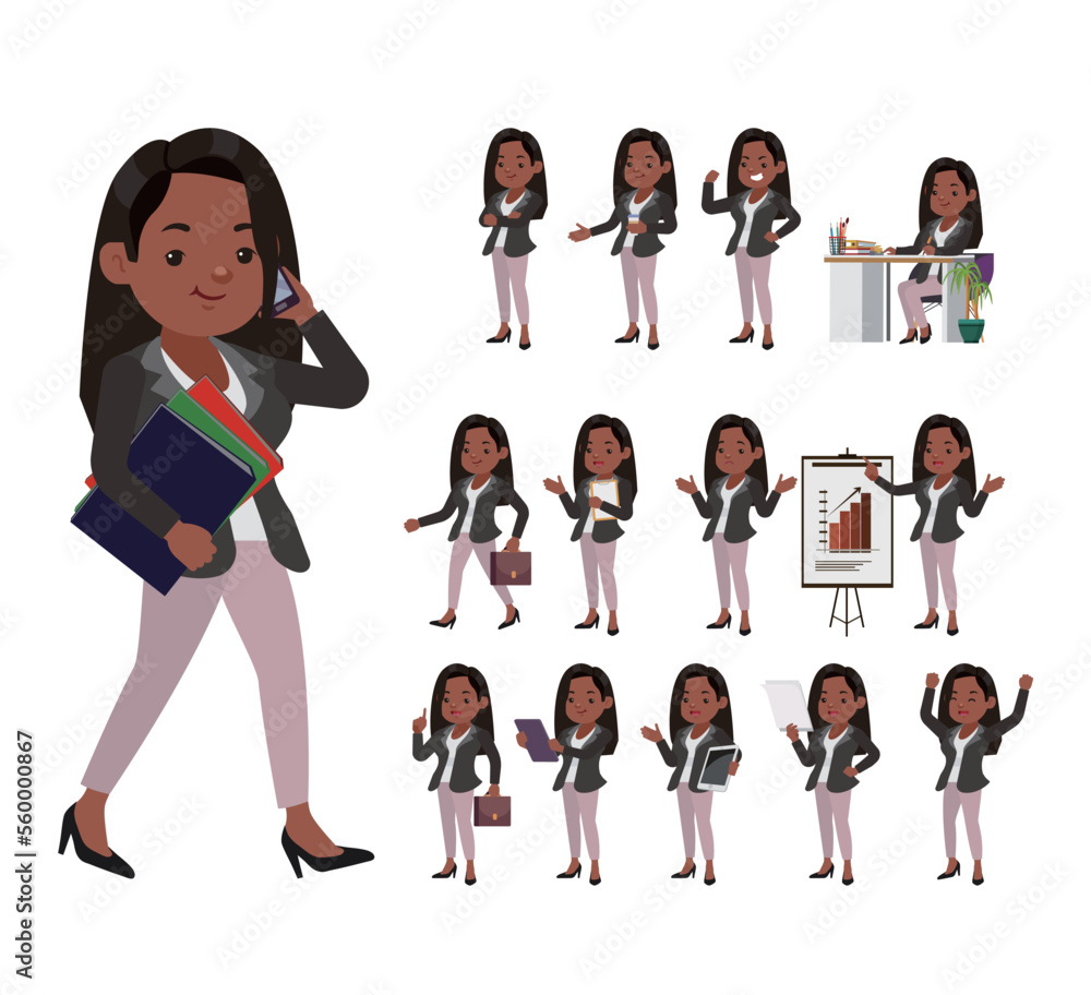 Obraz premium Office worker with different poses