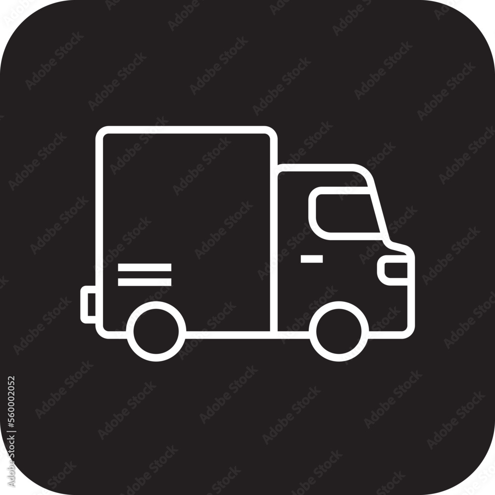 Truck Transportation icon with black filled line style. Vehicle, symbol, transport, line, outline, station, travel, automobile, editable, pictogram, isolated, flat. Vector illustration Truck Transportation icon with black filled line style. Vehicle, symbol, transport, line, outline, station, travel, automobile, editable, pictogram, isolated, flat. Vector illustration