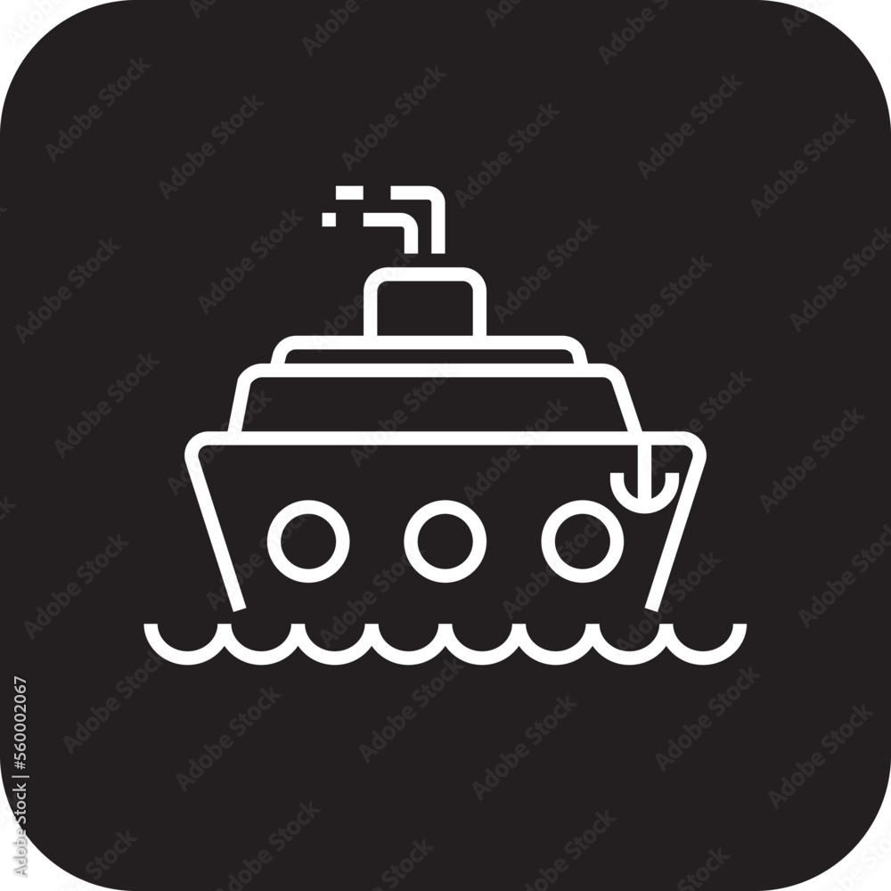 Ferry Transportation icon with black filled line style. Vehicle, symbol, transport, line, outline, station, travel, automobile, editable, pictogram, isolated, flat. Vector illustration Ferry Transportation icon with black filled line style. Vehicle, symbol, transport, line, outline, station, travel, automobile, editable, pictogram, isolated, flat. Vector illustration