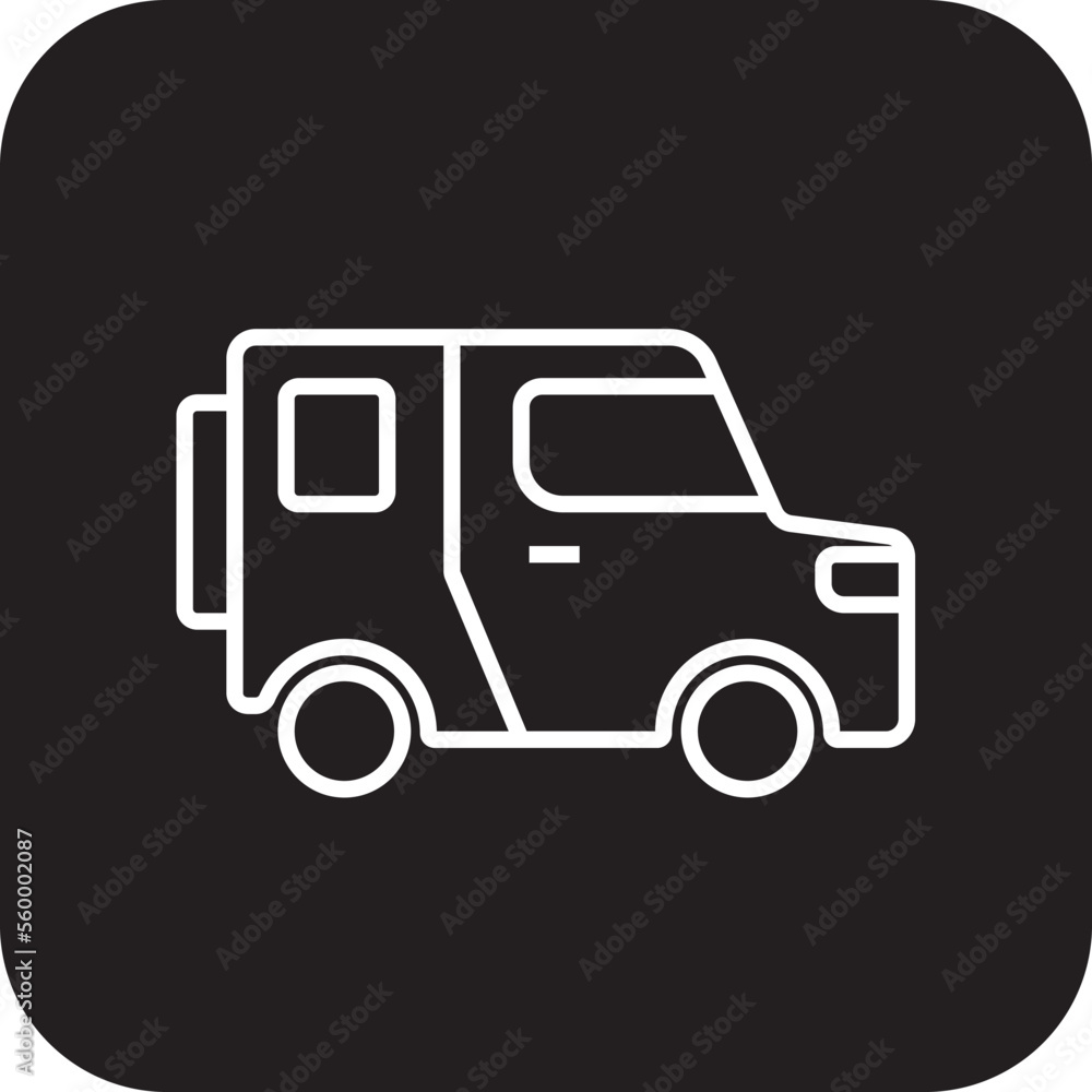 Jeep Transportation icon with black filled line style. Vehicle, symbol, transport, line, outline, station, travel, automobile, editable, pictogram, isolated, flat. Vector illustration Jeep Transportation icon with black filled line style. Vehicle, symbol, transport, line, outline, station, travel, automobile, editable, pictogram, isolated, flat. Vector illustration