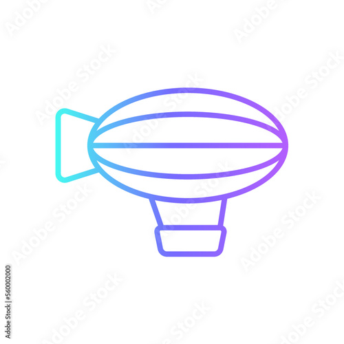 Hot Air Balloon Transportation icon with blue gradient outline style. Vehicle, symbol, transport, line, outline, station, travel, automobile, editable, pictogram, isolated, flat. Vector illustration
