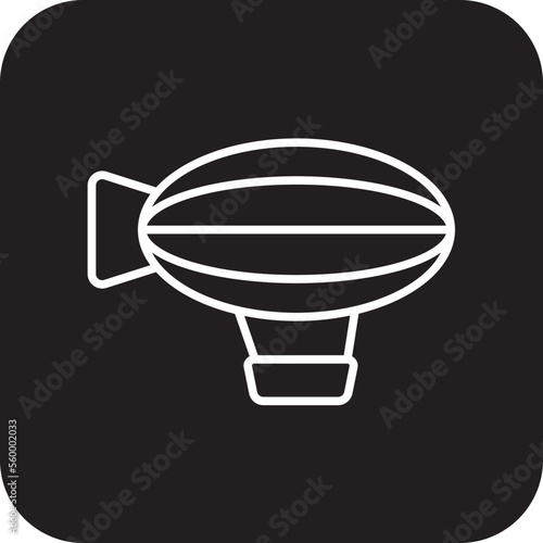 Hot Air Balloon Transportation icon with black filled line style. Vehicle, symbol, transport, line, outline, station, travel, automobile, editable, pictogram, isolated, flat. Vector illustration