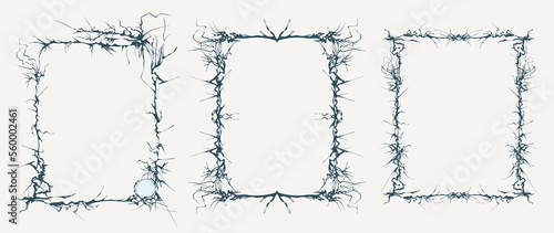 Frame in fantasy design. Magic border. [Vector set]