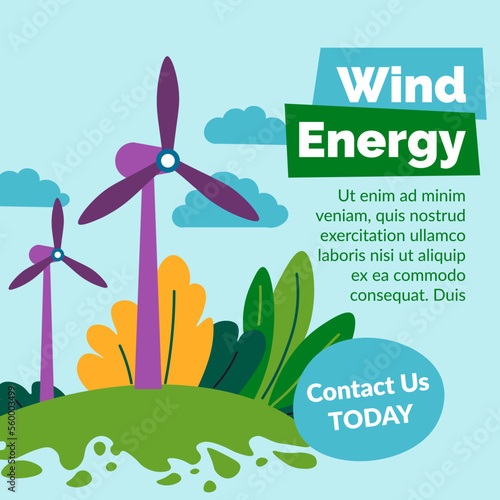 Wind energy, contact us today, promotional banner