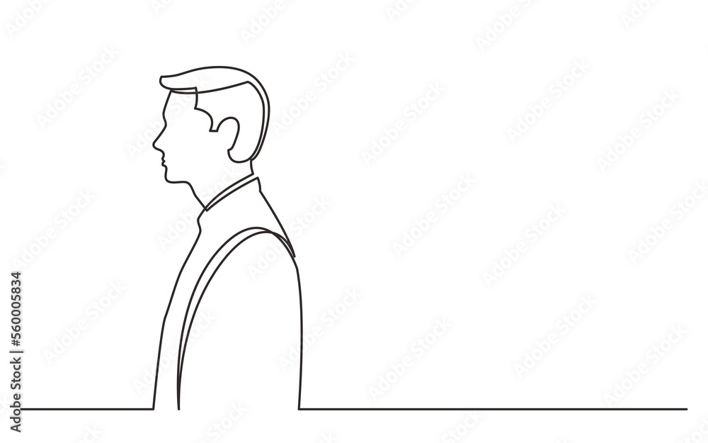 continuous line drawing standing man side view - PNG image with transparent background continuous line drawing standing man side view - PNG image with transparent background