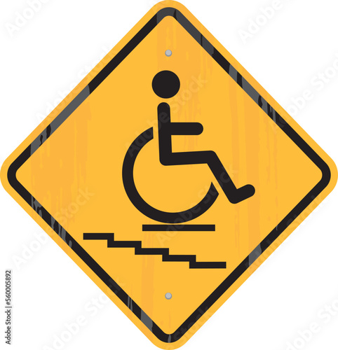 handicap road sign, vector illustration