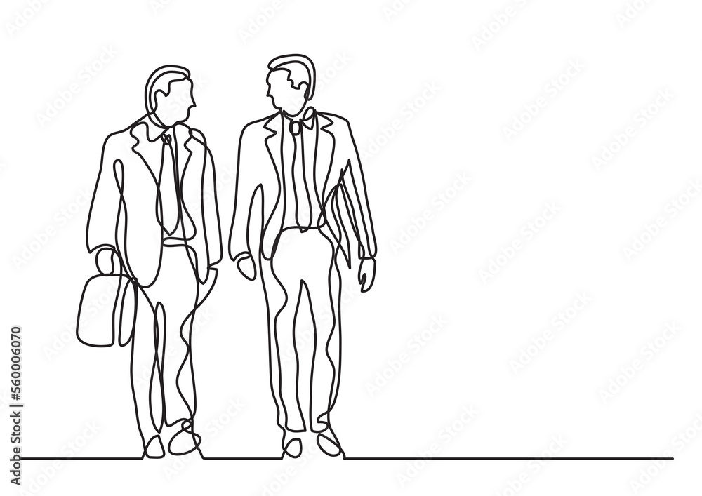 continuous line drawing two walking businessmen - PNG image with transparent background continuous line drawing two walking businessmen - PNG image with transparent background