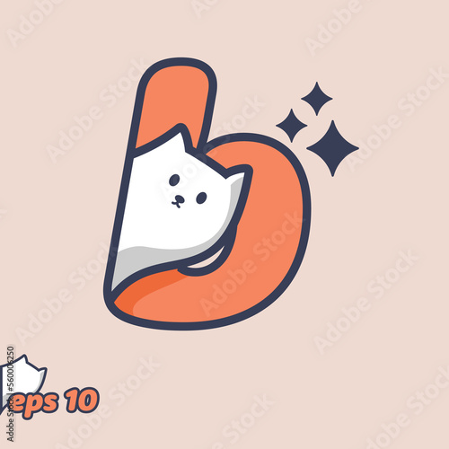 Peeking Cat Alphabet B