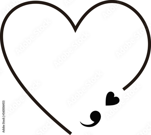 Hearts Semicolon for Support Mental Health 