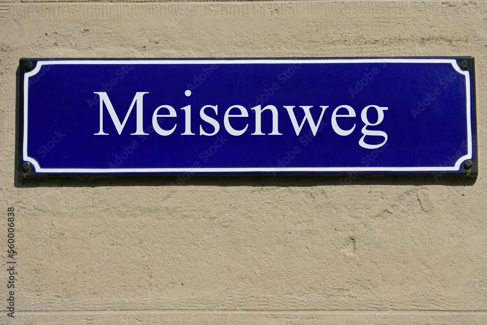 Fototapeta premium Emailleschild Meisenweg