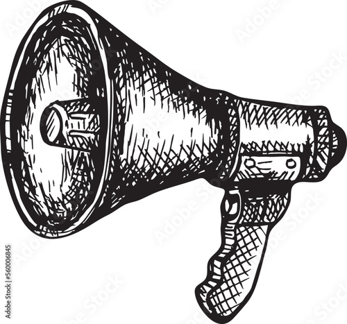 doodle vector bullhorn symbol , vector illustration