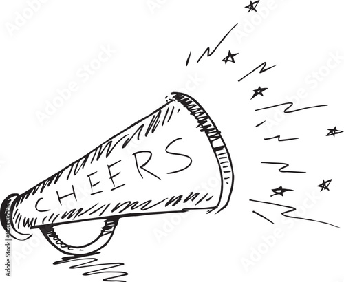 doodle vector bullhorn symbol , vector illustration