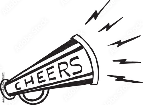 doodle vector bullhorn symbol , vector illustration