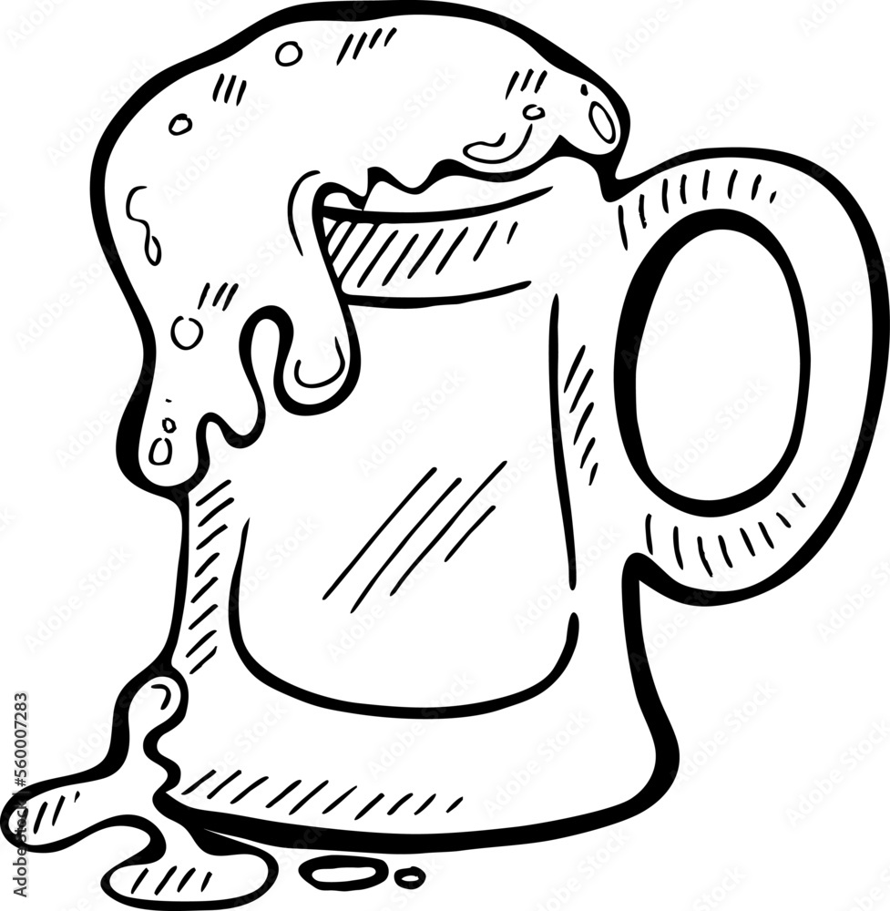 Obraz premium Hand drawn of beer , vector illustration