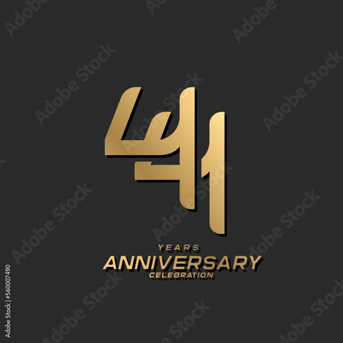 44 years anniversary celebration logotype with modern elegant number photo