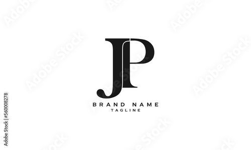 JP, PJ, Abstract initial monogram letter alphabet logo design