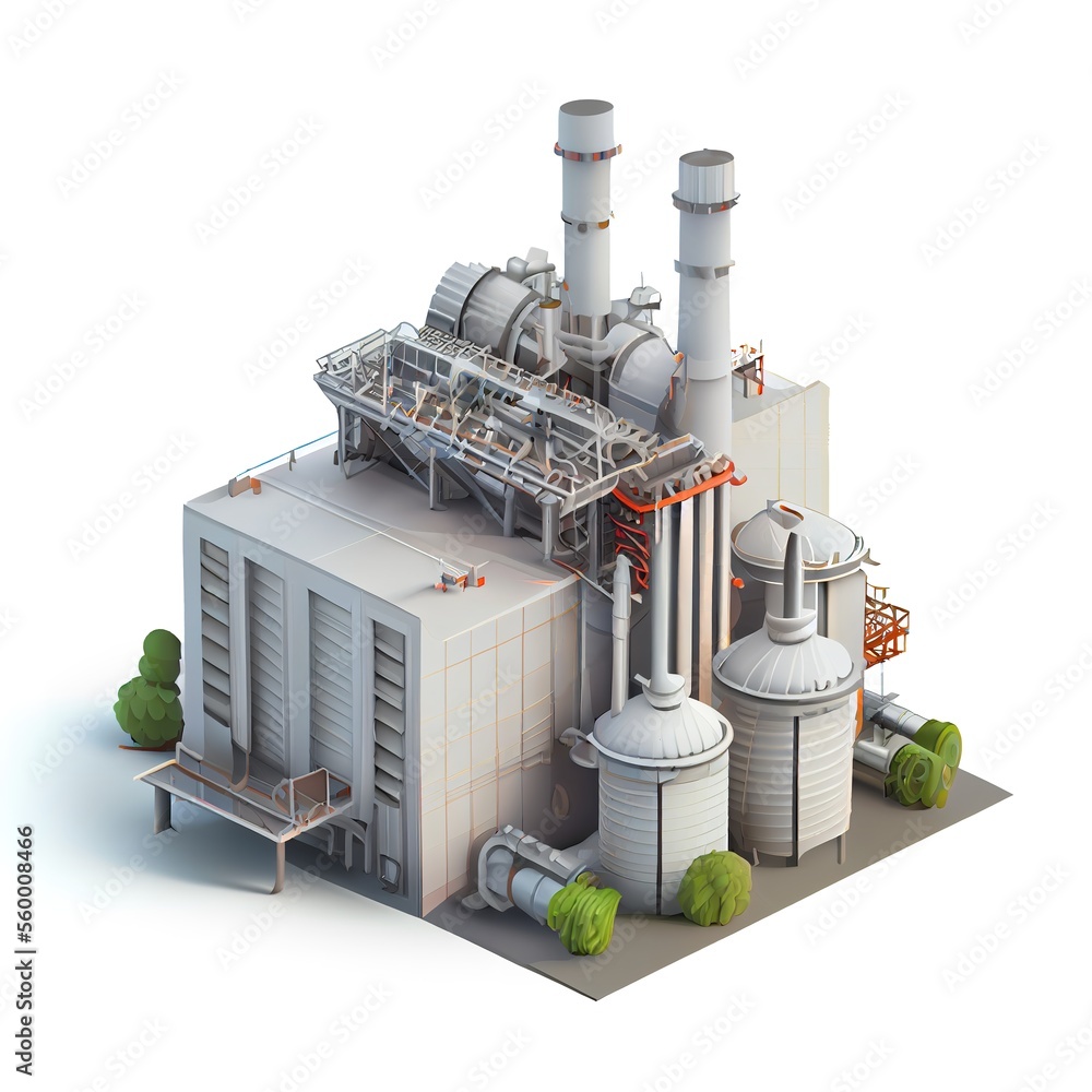 custom made wallpaper toronto digitalCartoon refinery plant. Isometric diorama isolated on white background in style of 3d icon rendered models. Generative art