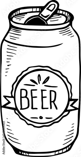 Doodle of Can beer, vector illustration