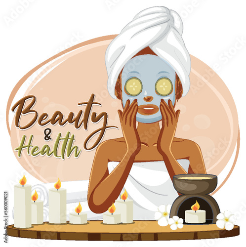 Woman with facial mask