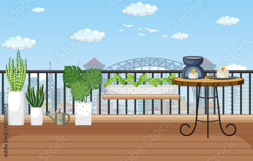 Interior of balcony scene template