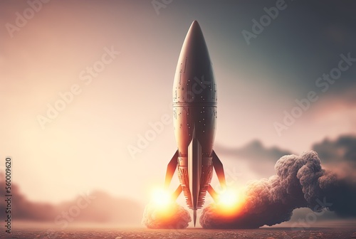 illustration of missile launcher with explosion flame	
 photo