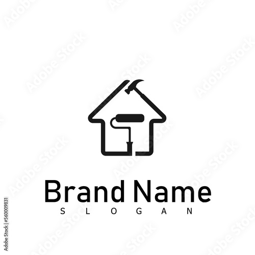 home paint logo real estate design symbol building