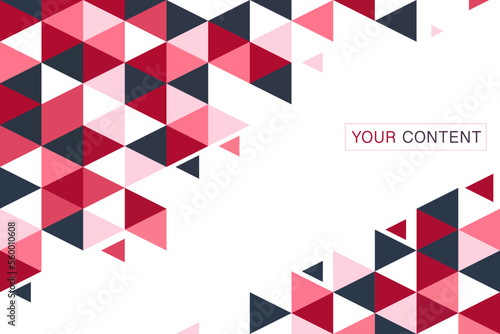 Baby pink, blue, maroon, and abstract geometric triangles or polygons on a pink background. With template content, the background is modern retro creative beautiful.