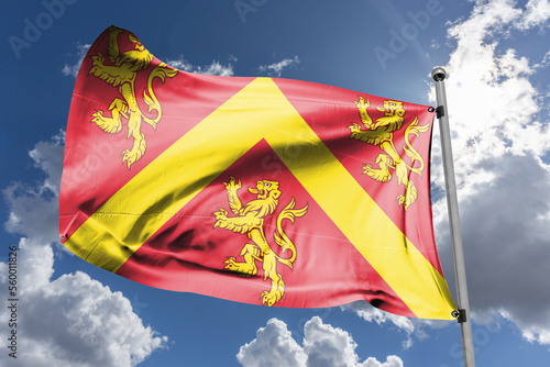 Flag of Anglesey  is an island off the north-west coast of Wales photo