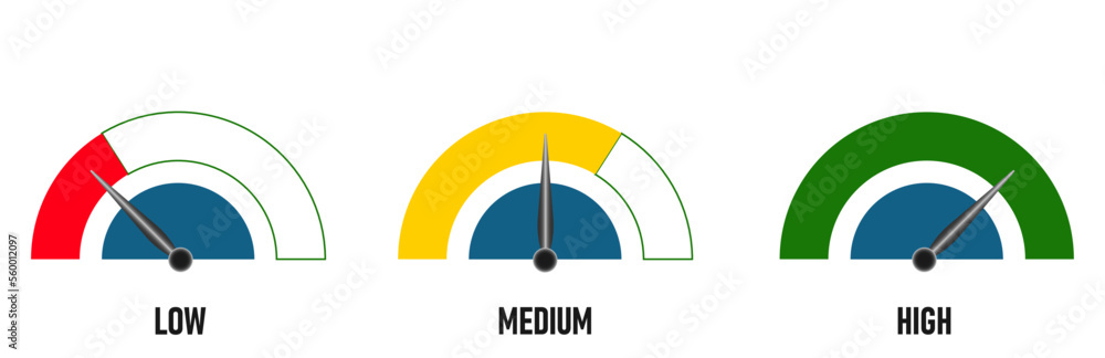 Horizontal Riskometer Image Risk indicator.High risk idea concept in speedometer. Stock Vector ...
