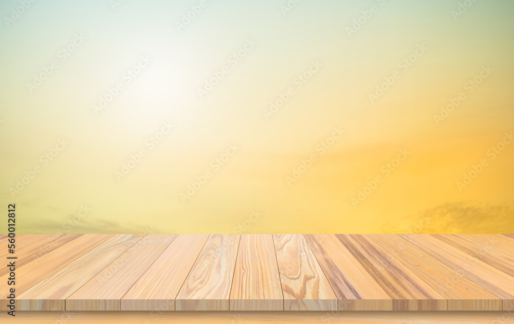 Wooden terrace the blurred background concept. Wood white perspective in front of natural in the sky with light blur background image for product display montage. Wooden terrace the blurred background concept. Wood white perspective in front of natural in the sky with light blur background image for product display montage.