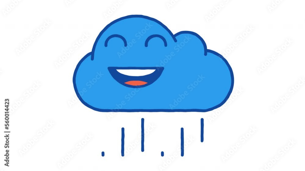 Rain cloud laughs with closed eyes. Alpha channel Rain cloud laughs with closed eyes. Alpha channel