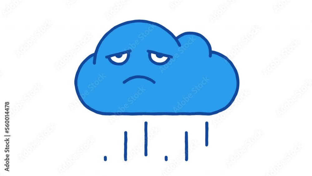 Rain cloud sad. Alpha channel Rain cloud sad. Alpha channel