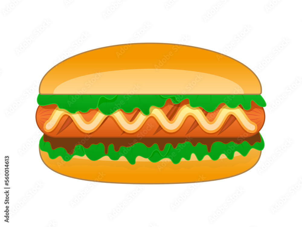 Food hot dog vector illustration material Food hot dog vector illustration material