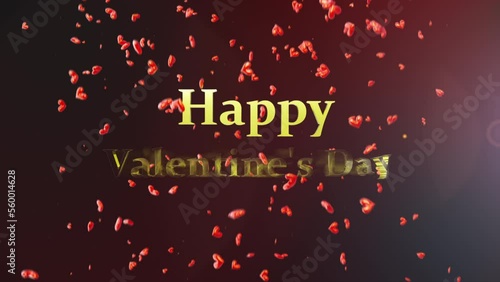 happy valentines day celebration or wishing 3d intro animation (ID: 560014628)