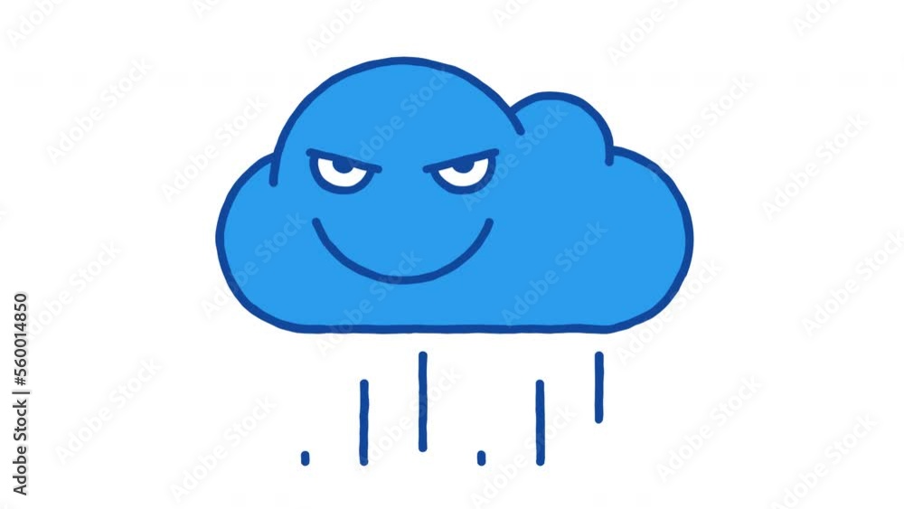 Rain cloud smiles evilly. Alpha channel Rain cloud smiles evilly. Alpha channel
