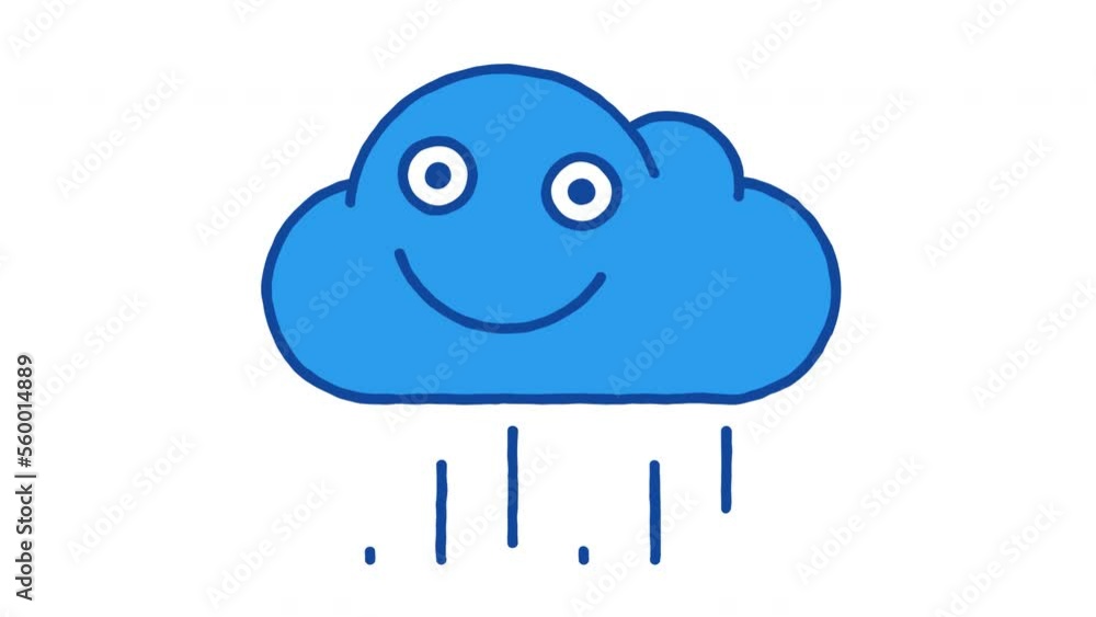 Rain cloud smiling and winking. Alpha channel Rain cloud smiling and winking. Alpha channel