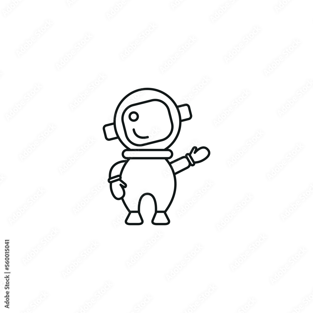 Simple and cute astronaut character drawing. Simple and cute astronaut character drawing.
