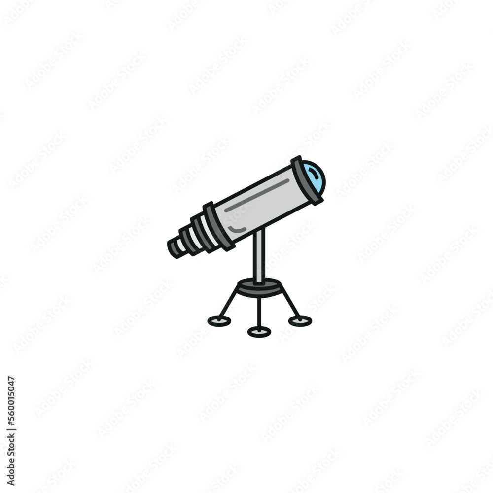 Telescope illustration drawing on white background. Telescope illustration drawing on white background.