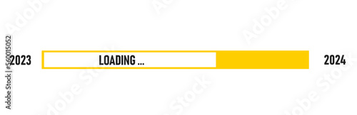 Loading bar for 2024 goal planning business concept, vector illustration for graphic design, flat style.