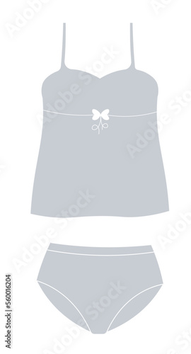 Underwear for women, top on straps and panties
